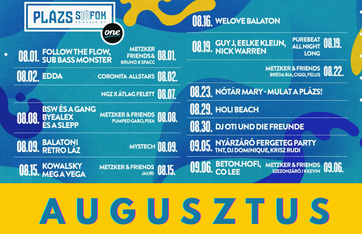Plázs - augusztusi programok